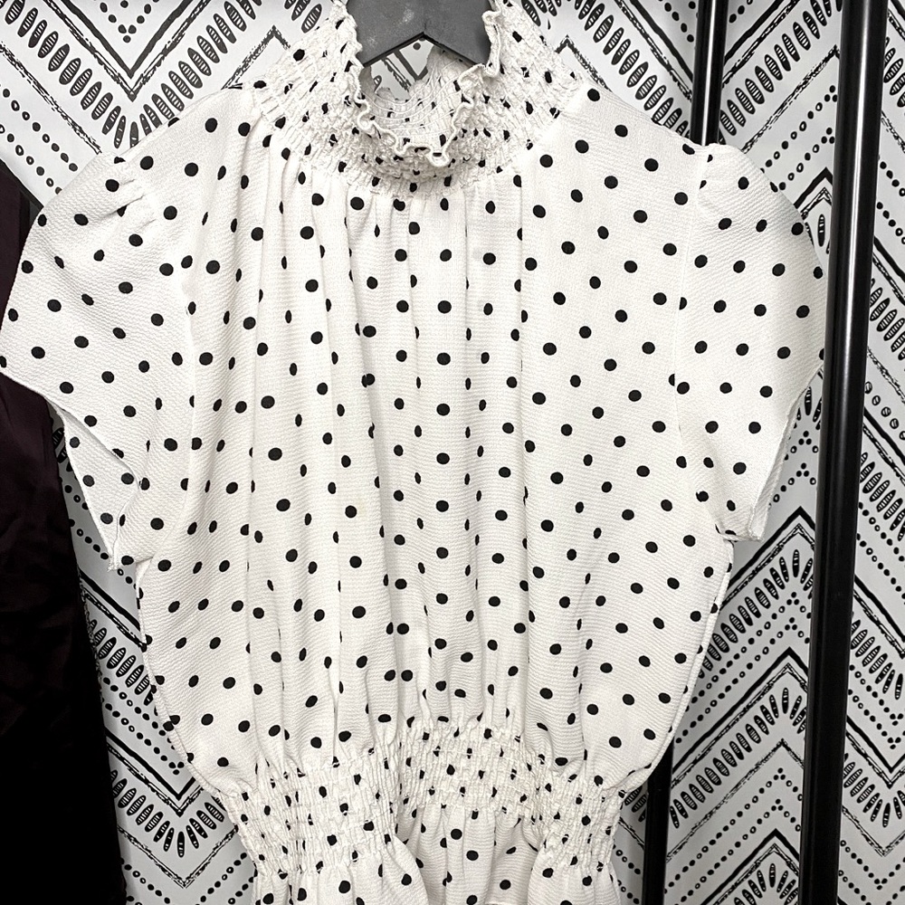 Office attire business casual polka dot tank top